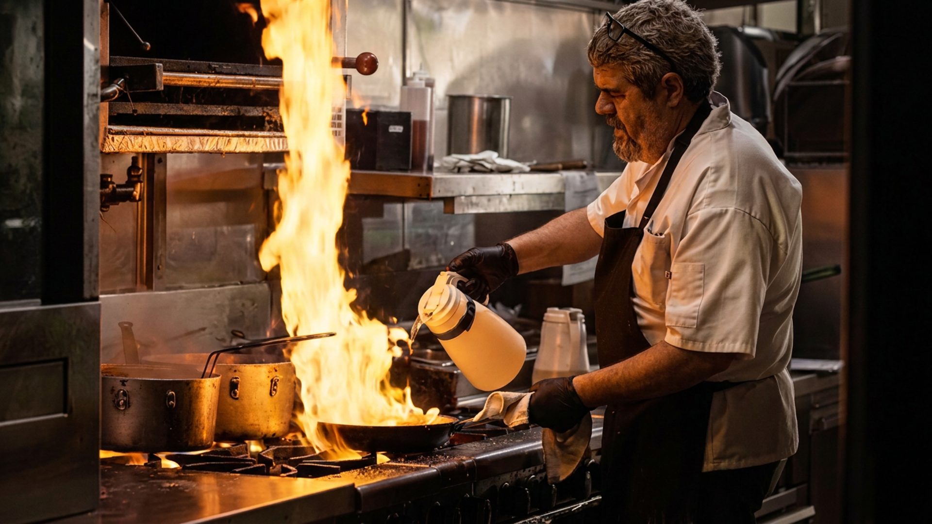 Chef Ugo Allesina and the kitchen